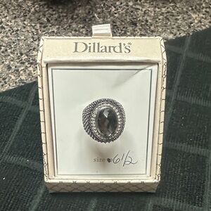 Dillard's Silver Ring with Black Gemstone